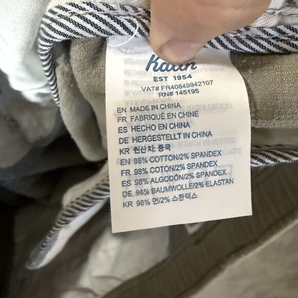 Katin Mens Size M Shorts Corduroy Drawstring Beige Slash Pockets Elastic Waist - Picture 9 of 9